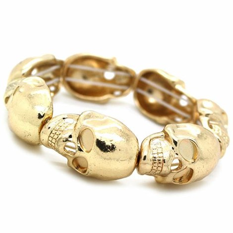 Gold Skull Stretch Bracelet